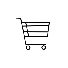 Shopping Cart Icon - Line Style Vector Illustration	