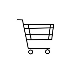 Shopping Cart Icon - Line Style Vector Illustration	