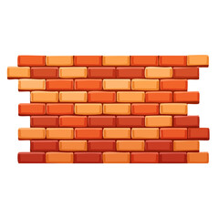 Cartoon brick wall vector illustration Texture backdrop design Architecture element Building exterior Isolated on black