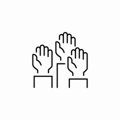 Obraz premium hands raised agree icon sign vector