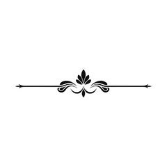 Art Nouveau Divider Line in Elegant Silhouette Pattern