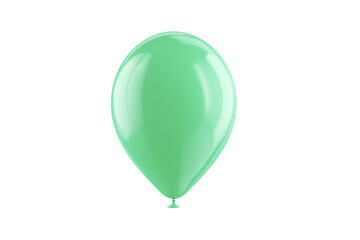 Mint Green Balloon Isolated on White Transparent Background