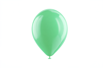 Mint Green Balloon Isolated on White Transparent Background