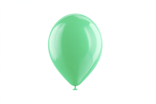 Mint Green Balloon Isolated on White Transparent Background - Powered by Adobe
