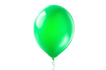 Green Balloon Isolated on White Transparent Background