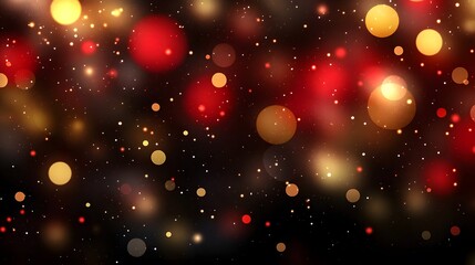Festive bokeh lights in red and gold.