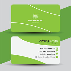 Modern professional business card design with geometric patterns QR Code and contact information