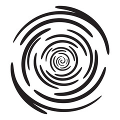 Abstract black and white spiral illustration creating a dynamic vortex effect, perfect as a modern design element or background.
