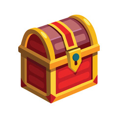 Vector Illustration of a Treasure Chest Full of Gold Isolated on a White Background