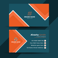 Vector art of modern business card template design for corporate identity presentation