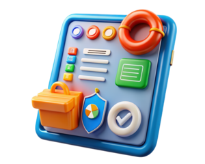 Cartoon phone application icons security settings ui design safety app development interface design tools 3d render