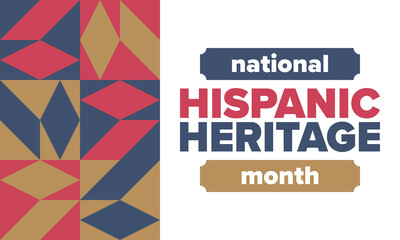 National Hispanic Heritage Month in September and October. Hispanic and Latino Americans culture. Celebrate annual in United States. Poster, card, banner and background. Vector illustration
