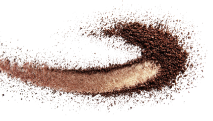 A swirling, textured cloud of brown and light brown particles