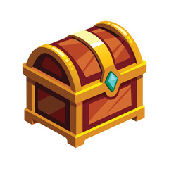 Vector Illustration of a Treasure Chest Full of Gold Isolated on a White Background