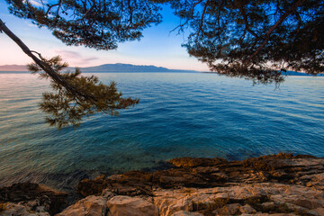 spectacular morning landscape in Croatia, Drvenik resort, Makarska riviera, Dalmatia, Europe...exclusive - this image is sell only on Adobe stock