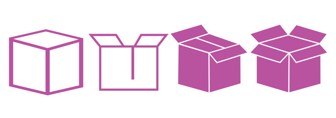 Collection of line style web icons depicting various packaging and shipping elements for digital use
By 