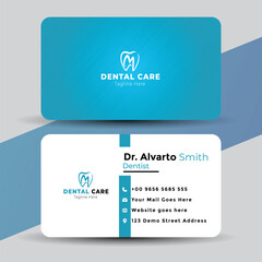 Vector art of modern dental business card template vector design for dentist isolated on white