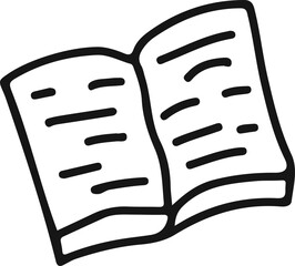 Children's drawing of book, doodles, children's design element