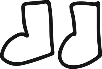 Children's drawing of boots, doodles, children's design element