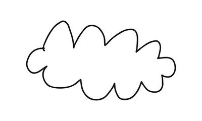 Children's drawing of cloud, doodles, children's design element