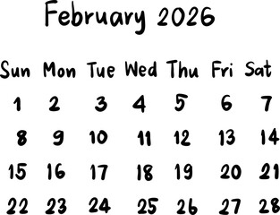 calendar planner 2026 organizer handwriting illustrations