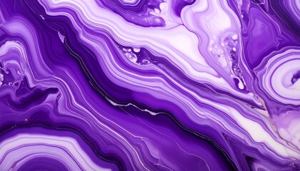 Abstract marbled design in deep purple and white