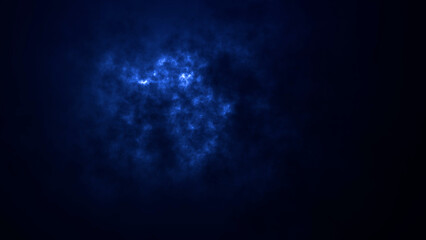 Electric blue glowing cloud texture with dark abstract atmosphere. Great for sci-fi scenes, backgrounds, overlays, and tech-themed visual effects.