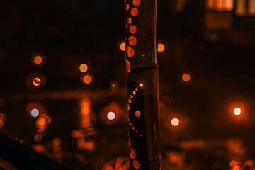 黒川温泉の湯あかりの鞠灯篭　熊本県