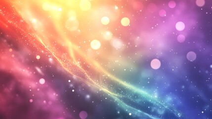 Vibrant abstract design with flowing lines and glowing particles.