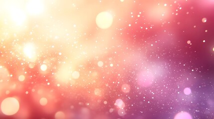Abstract backdrop of soft, warm colors with glowing particles.