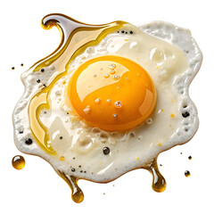 Cooked Egg with Yolk Isolated on Transparent Background