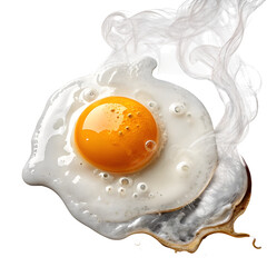 Cooked Egg with Yolk Isolated on Transparent Background