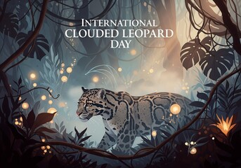 Obraz premium AI-Generated of International Clouded Leopard Day: Mystical Guardian of the Jungle