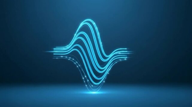 Virtual assistant wave icon animating in and shrinking