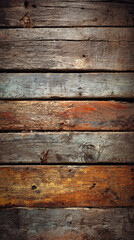 Obraz premium Rustic wooden plank background with worn textures and warm tones
