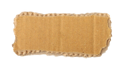 Brown cardboard torn paper edge sheet isolated on transparent background