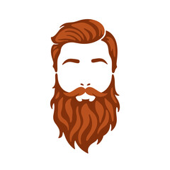 Stylish man with a beard and mustache in a minimalist design  
