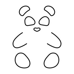 panda icon isolated on white background, vector illustration.