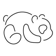panda icon isolated on white background, vector illustration.