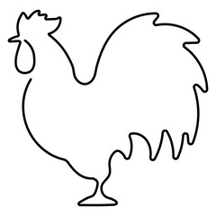 rooster icon isolated on white background, vector illustration.