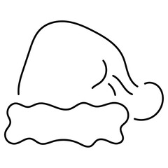 santa hat icon isolated on white background, vector illustration.