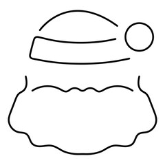 Fototapeta premium santa hat icon isolated on white background, vector illustration.