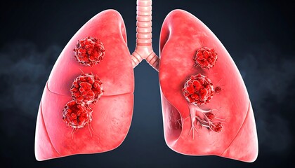 3D medical illustration of diseased lungs (4)