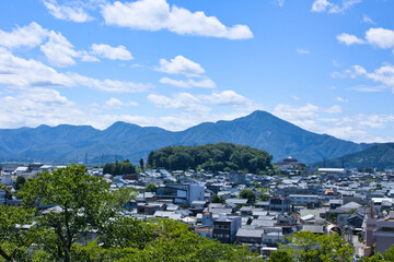 福井県鯖江市西山公園展望台から見た都市景観