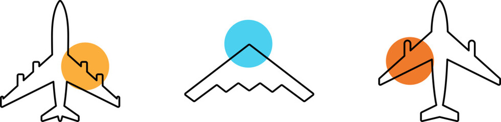 Aircraft icon vector set. Plane illustration sign collection. Airplane symbol. Air plane, plane, travel. Vector illustration.