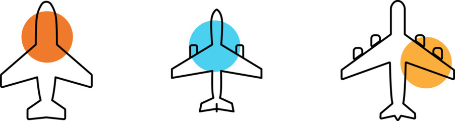 Aircraft icon vector set. Plane illustration sign collection. Airplane symbol. Air plane, plane, travel. Vector illustration.