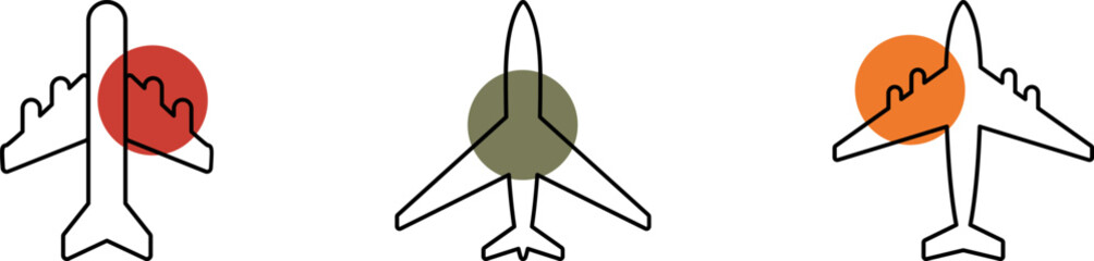 Aircraft icon vector set. Plane illustration sign collection. Airplane symbol. Air plane, plane, travel. Vector illustration.