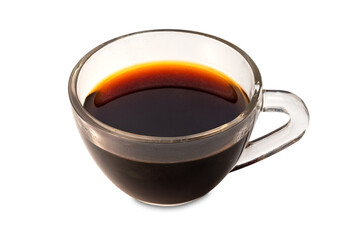 Coffee in an glass cup isolated