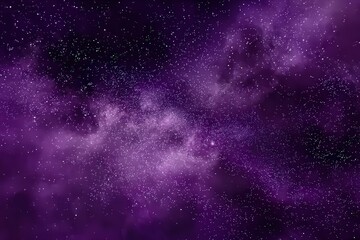 Naklejka premium Purple Deep Space Nebula With Stars