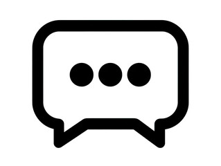 Simple speech bubble icon, outlined in white
